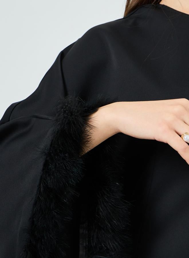 ستايلي فستان طويل بنمط قفطان وكتف واحد - Image 3